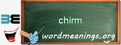 WordMeaning blackboard for chirm